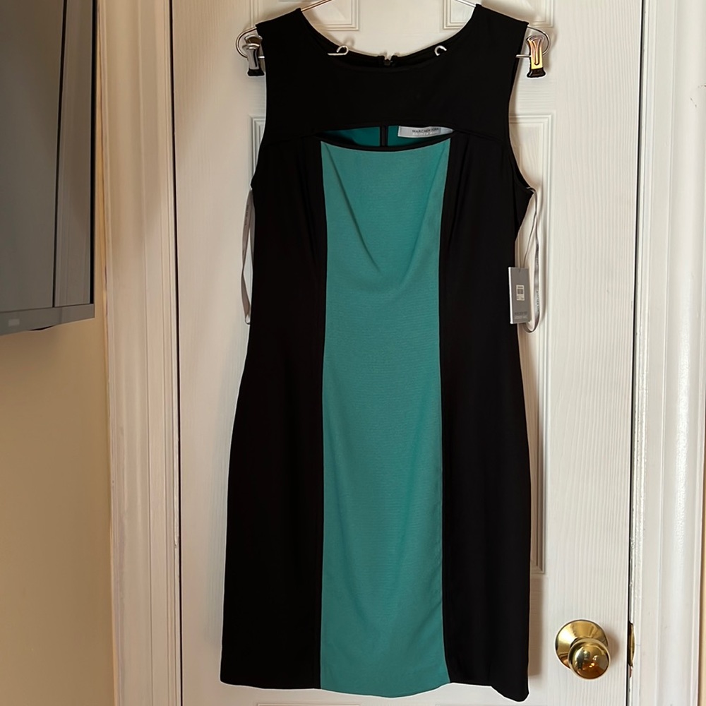 Marc new york Green and black short sleeved dress